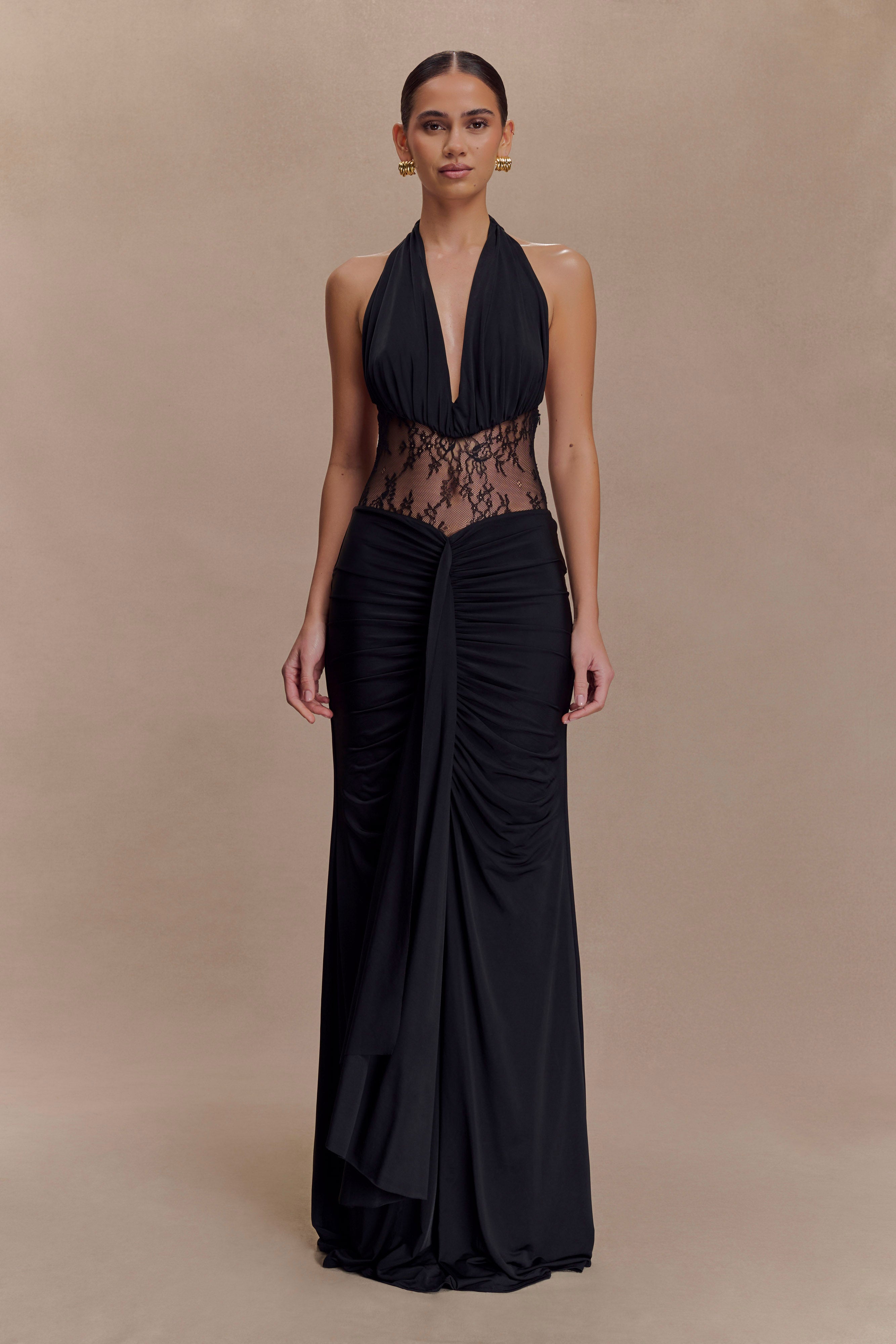 Bonnie Slinky And Lace Maxi Dress