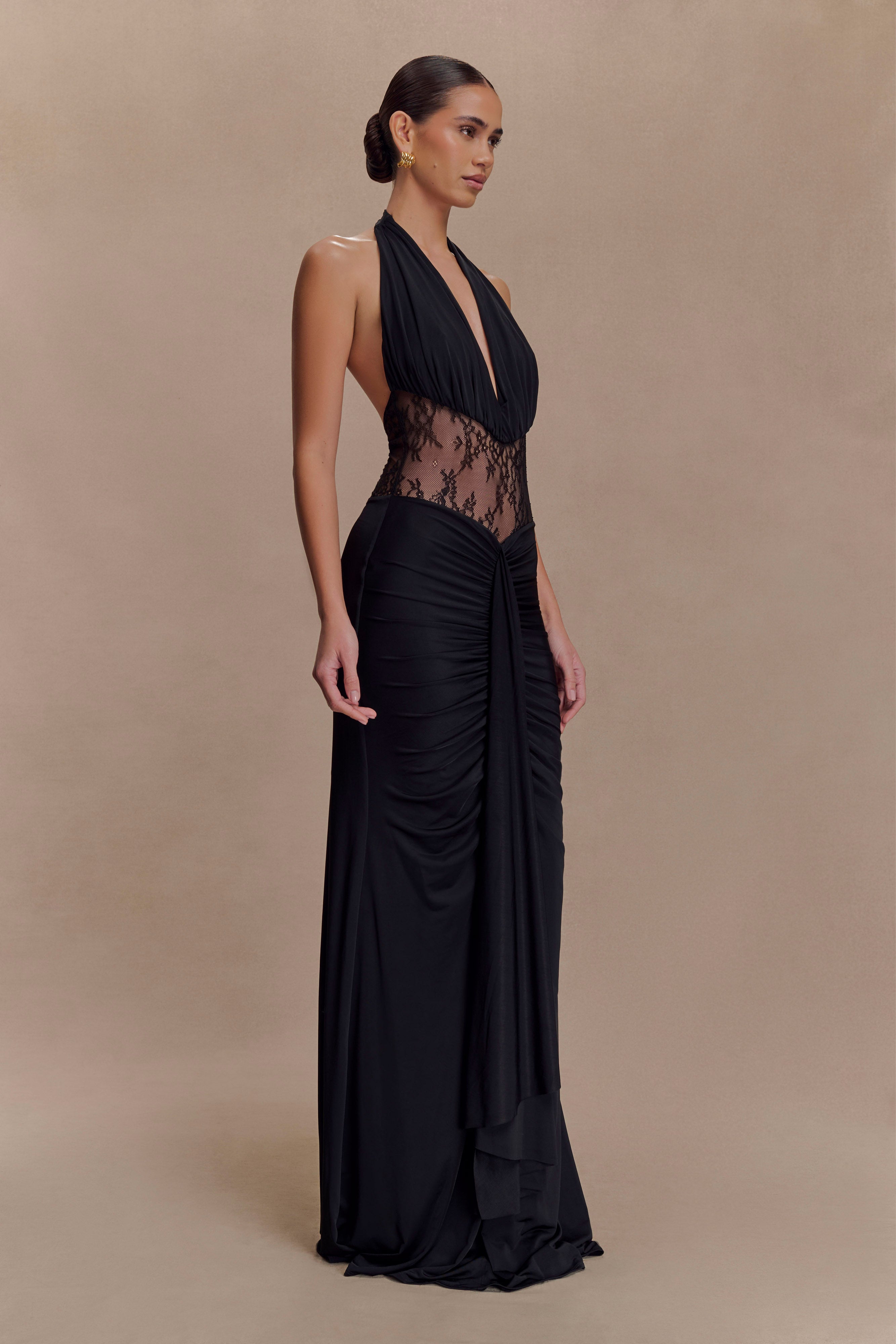 Bonnie Slinky And Lace Maxi Dress