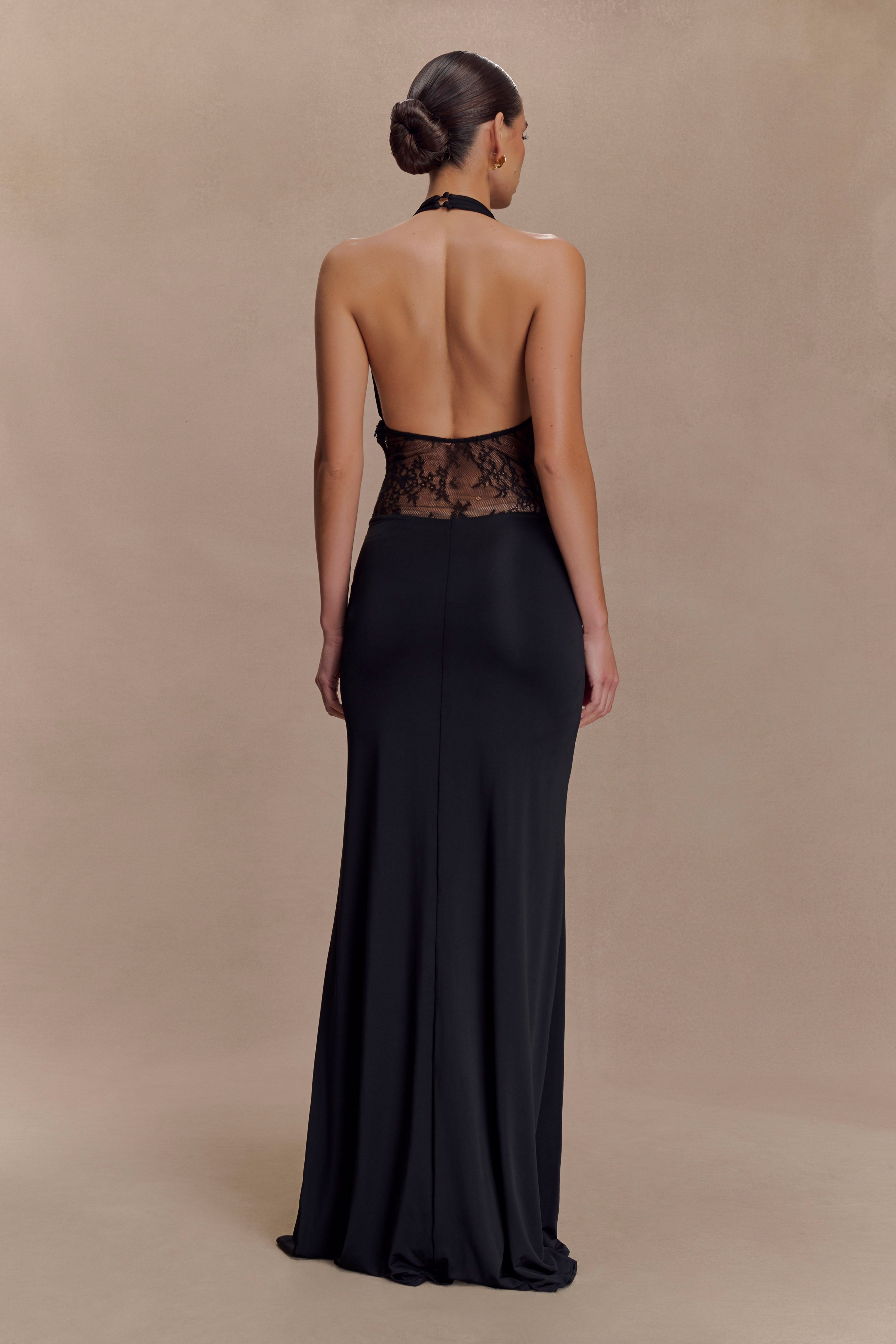 Bonnie Slinky And Lace Maxi Dress