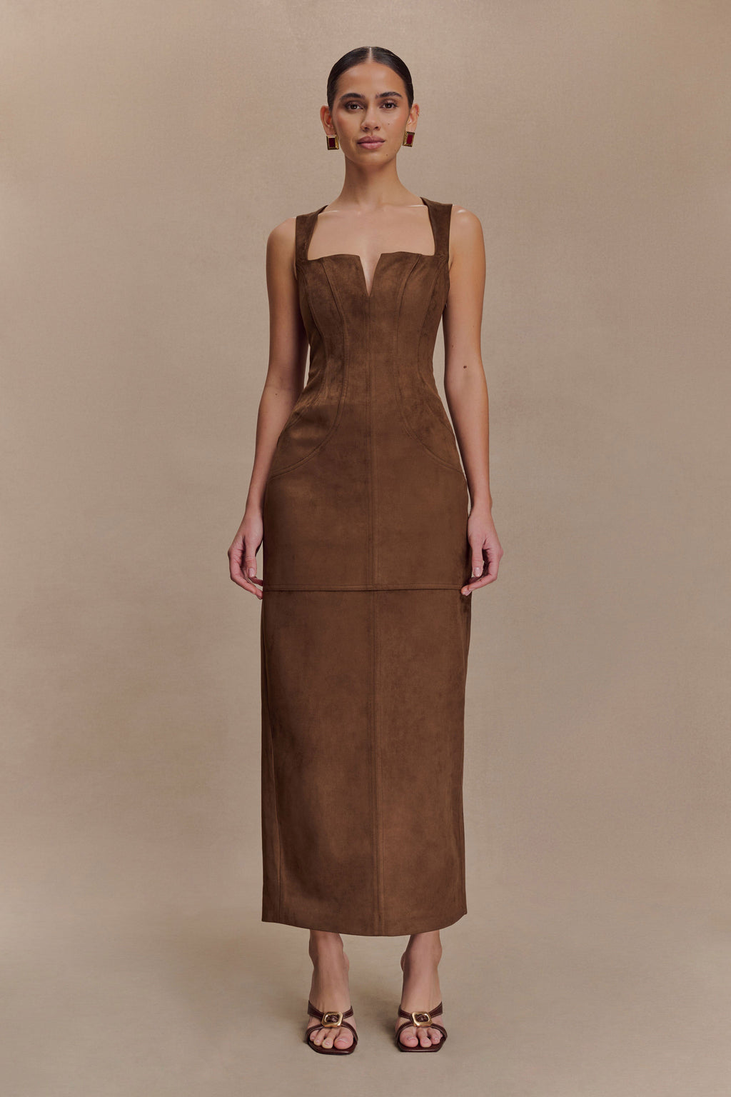 Liam Faux Suede Maxi Dress