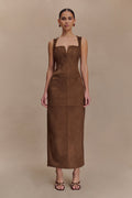 Liam Faux Suede Maxi Dress