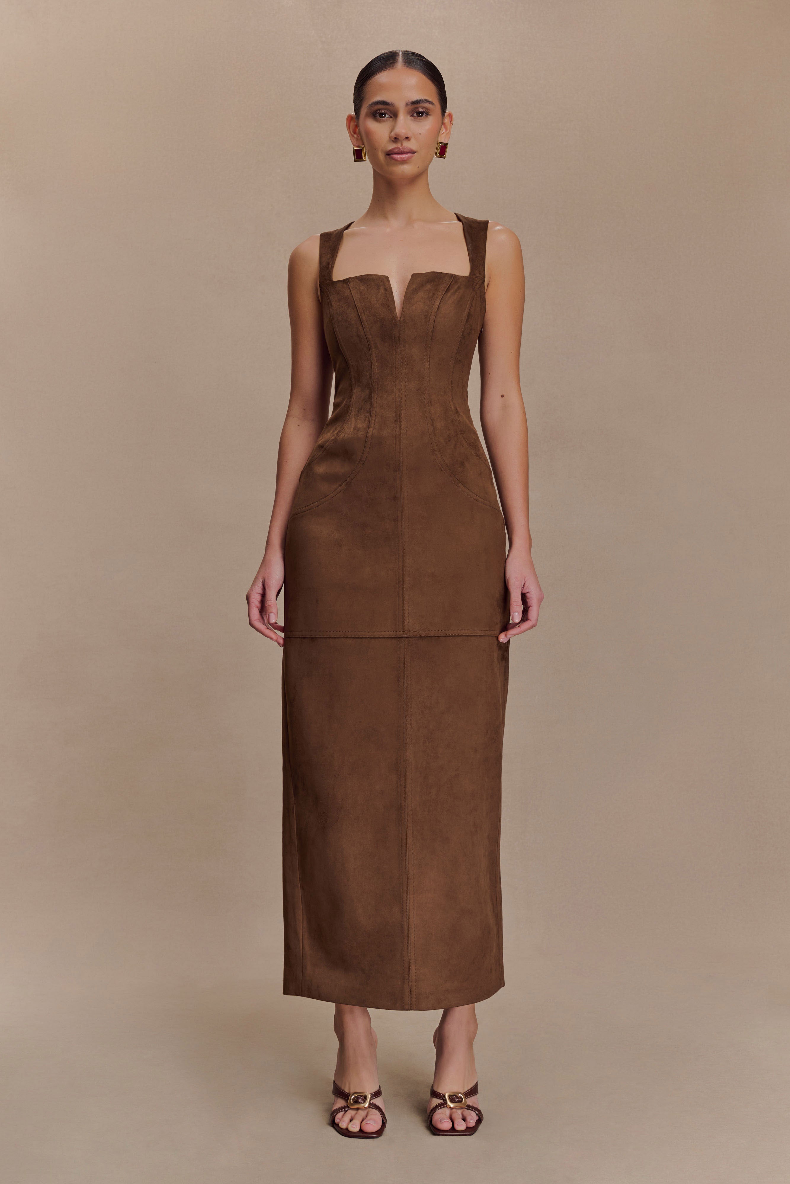 Liam Faux Suede Maxi Dress