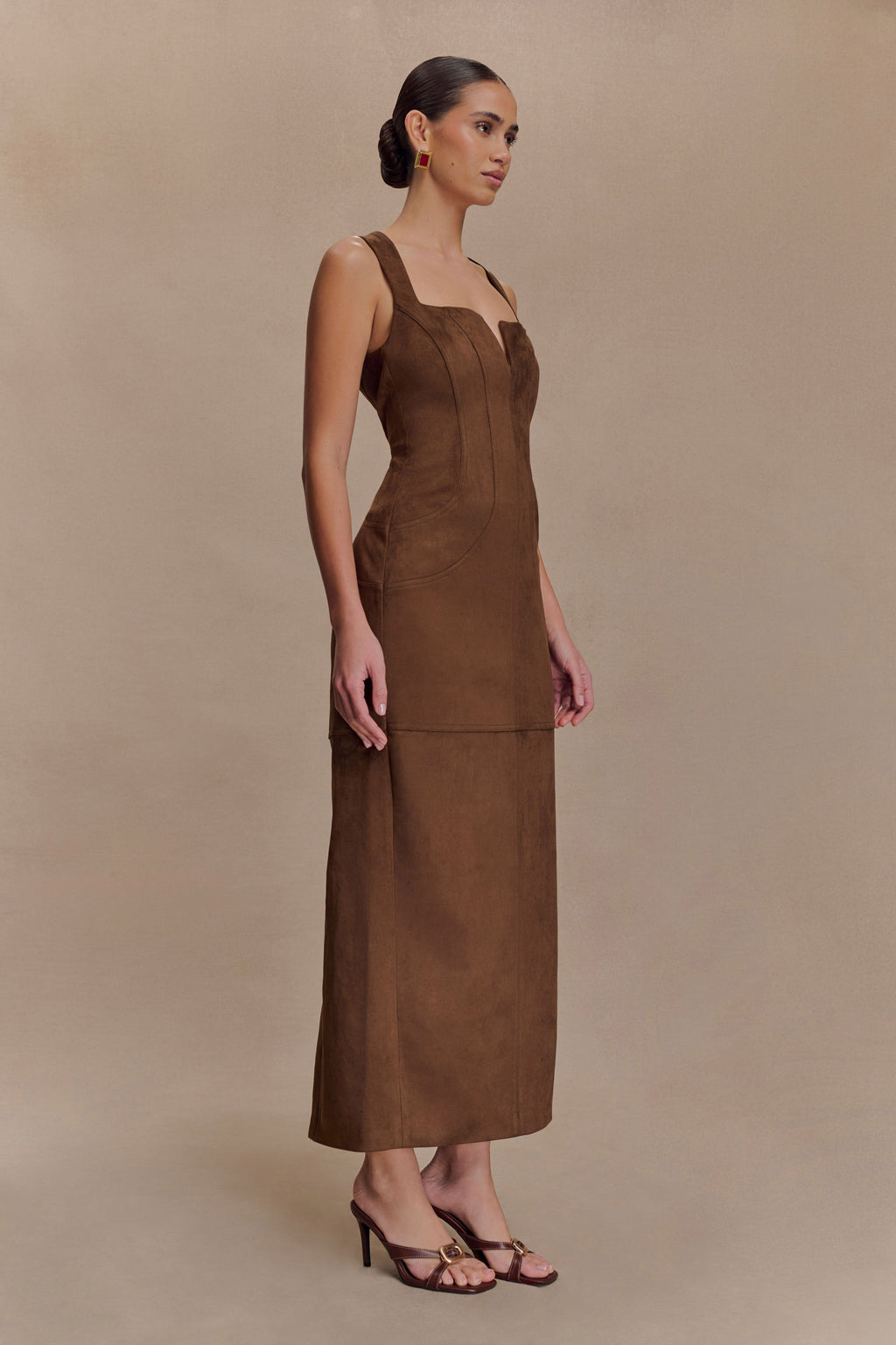 Liam Faux Suede Maxi Dress