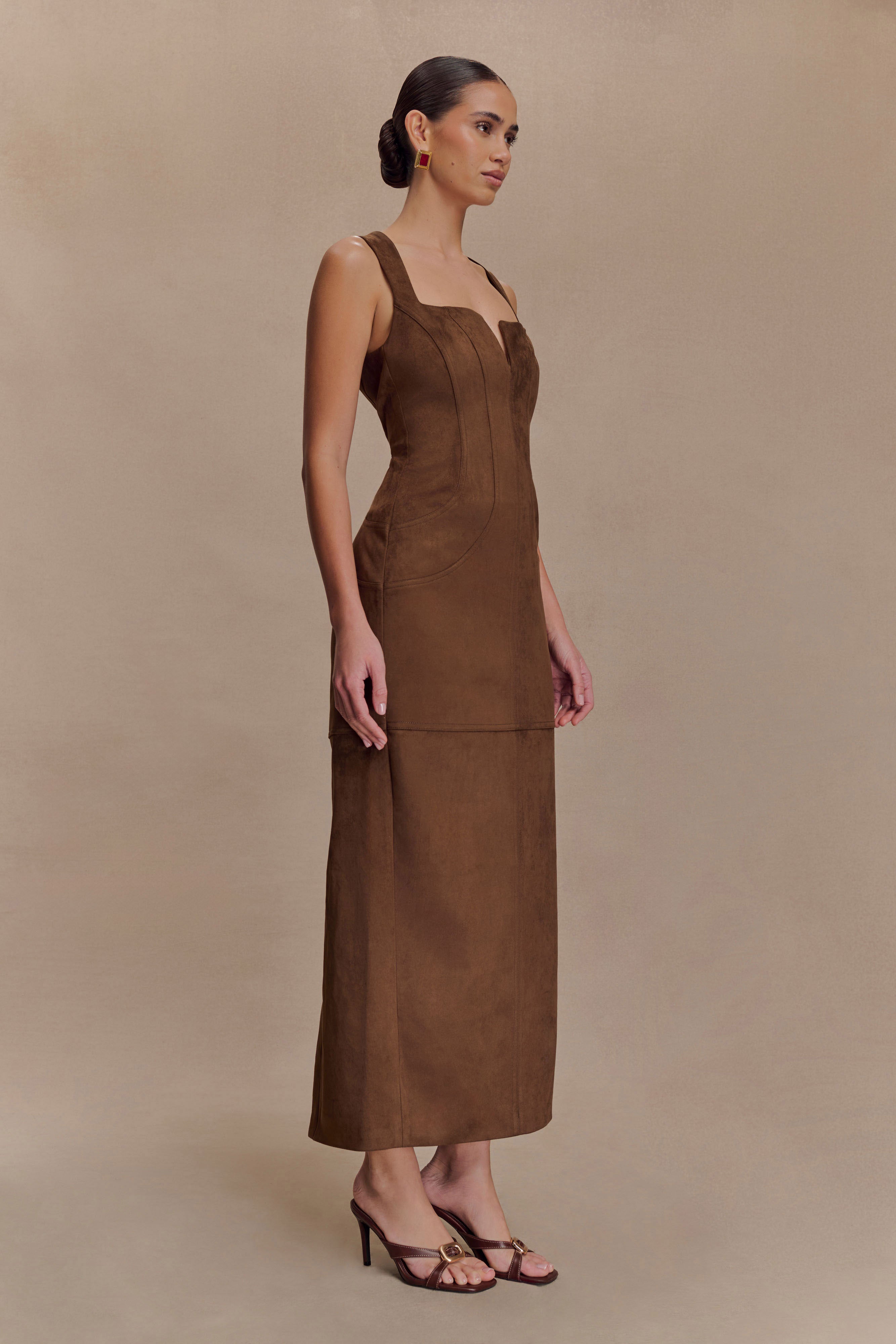 Liam Faux Suede Maxi Dress