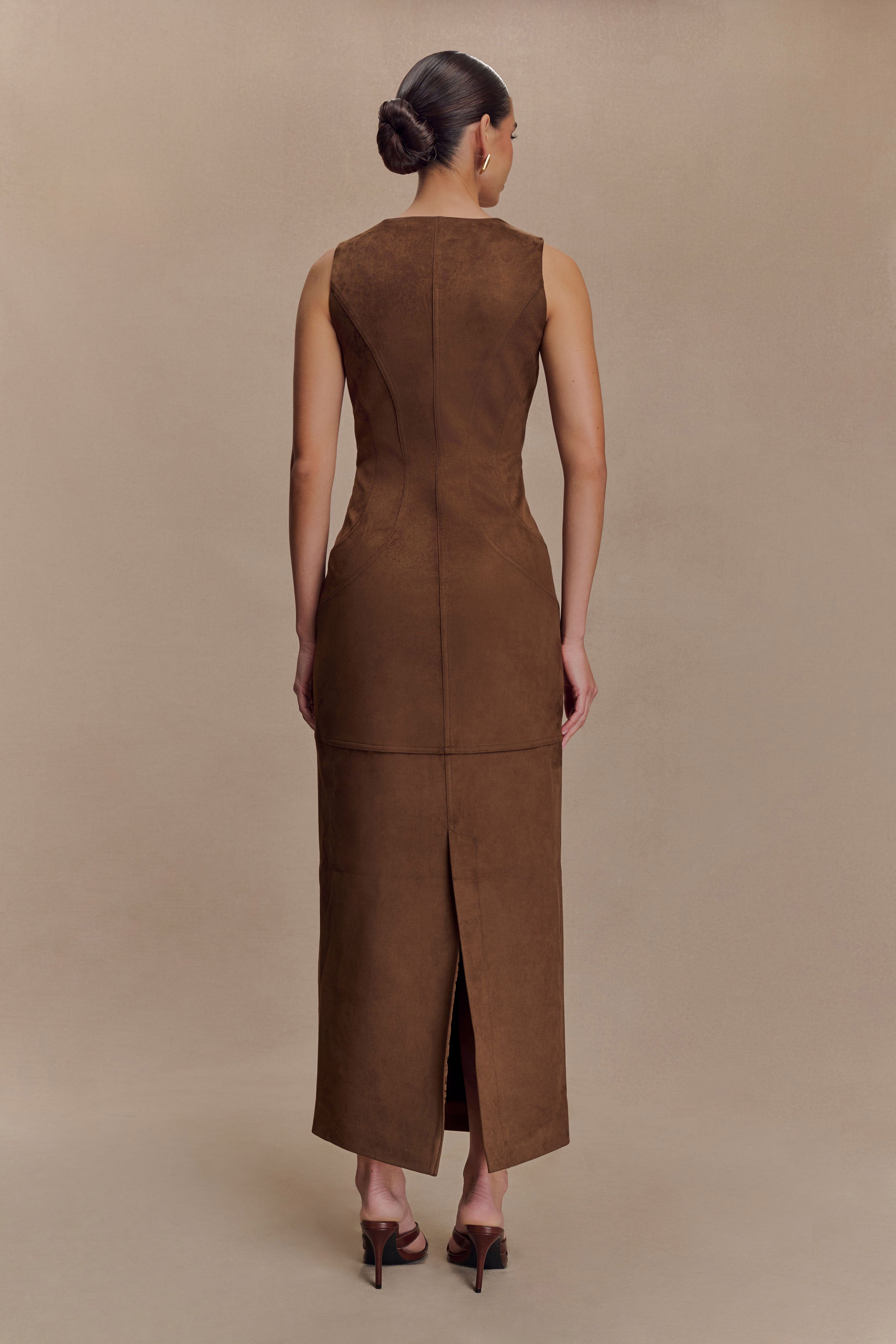 Liam Faux Suede Maxi Dress