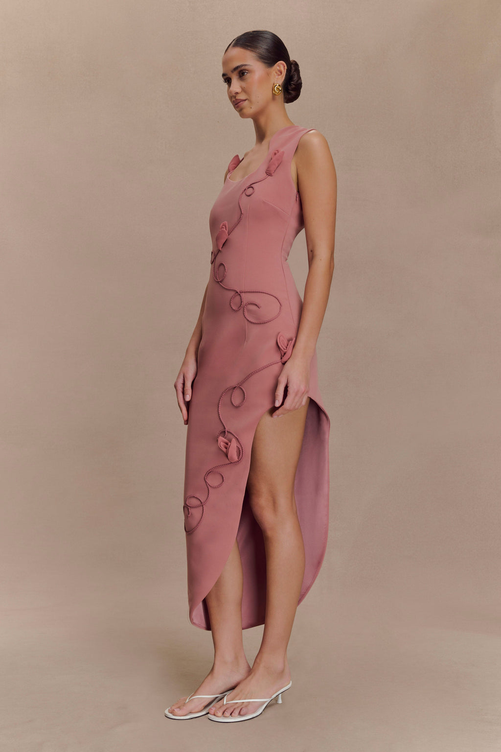 Virginia Suiting Embroidered Midi Dress