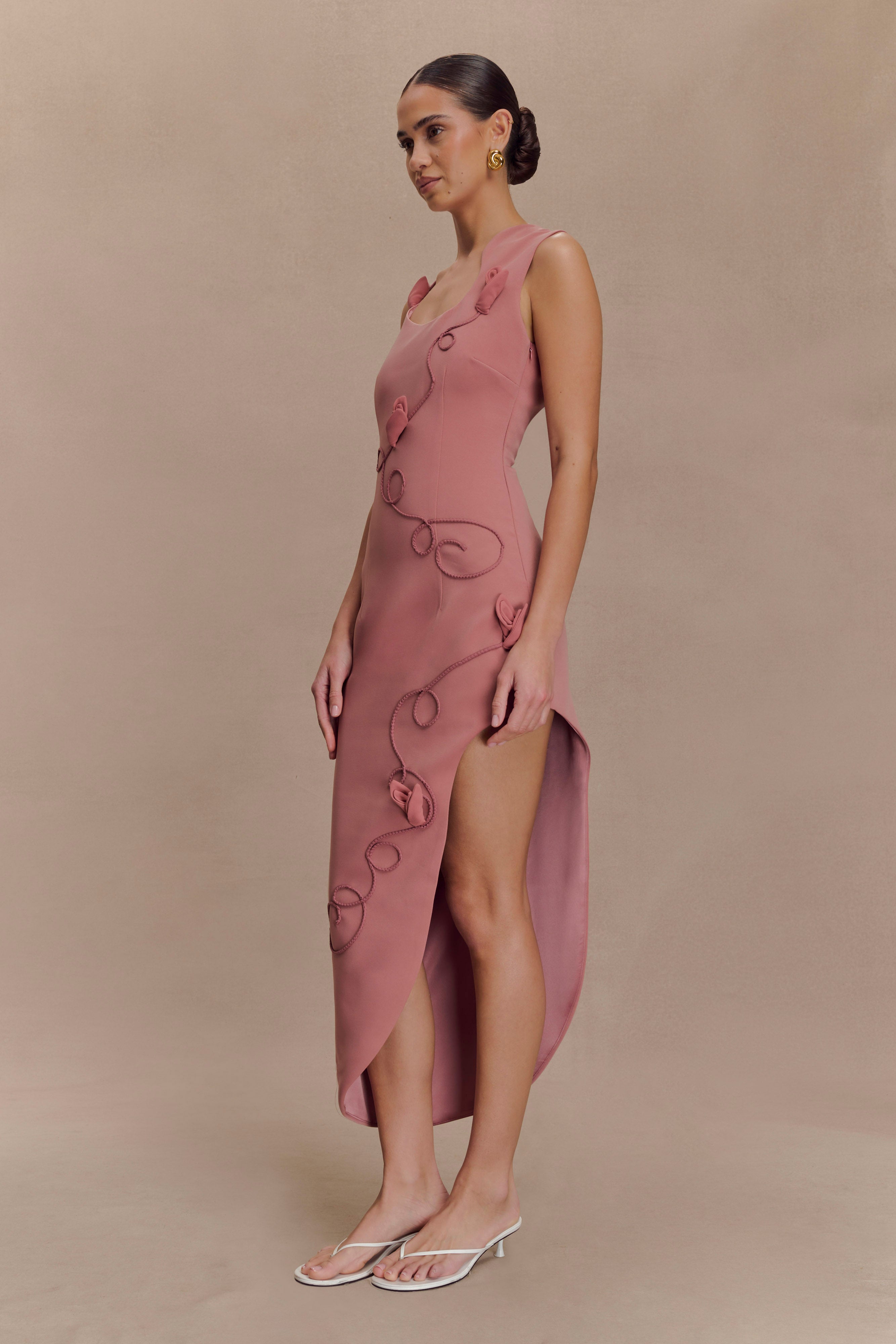 Virginia Suiting Embroidered Midi Dress
