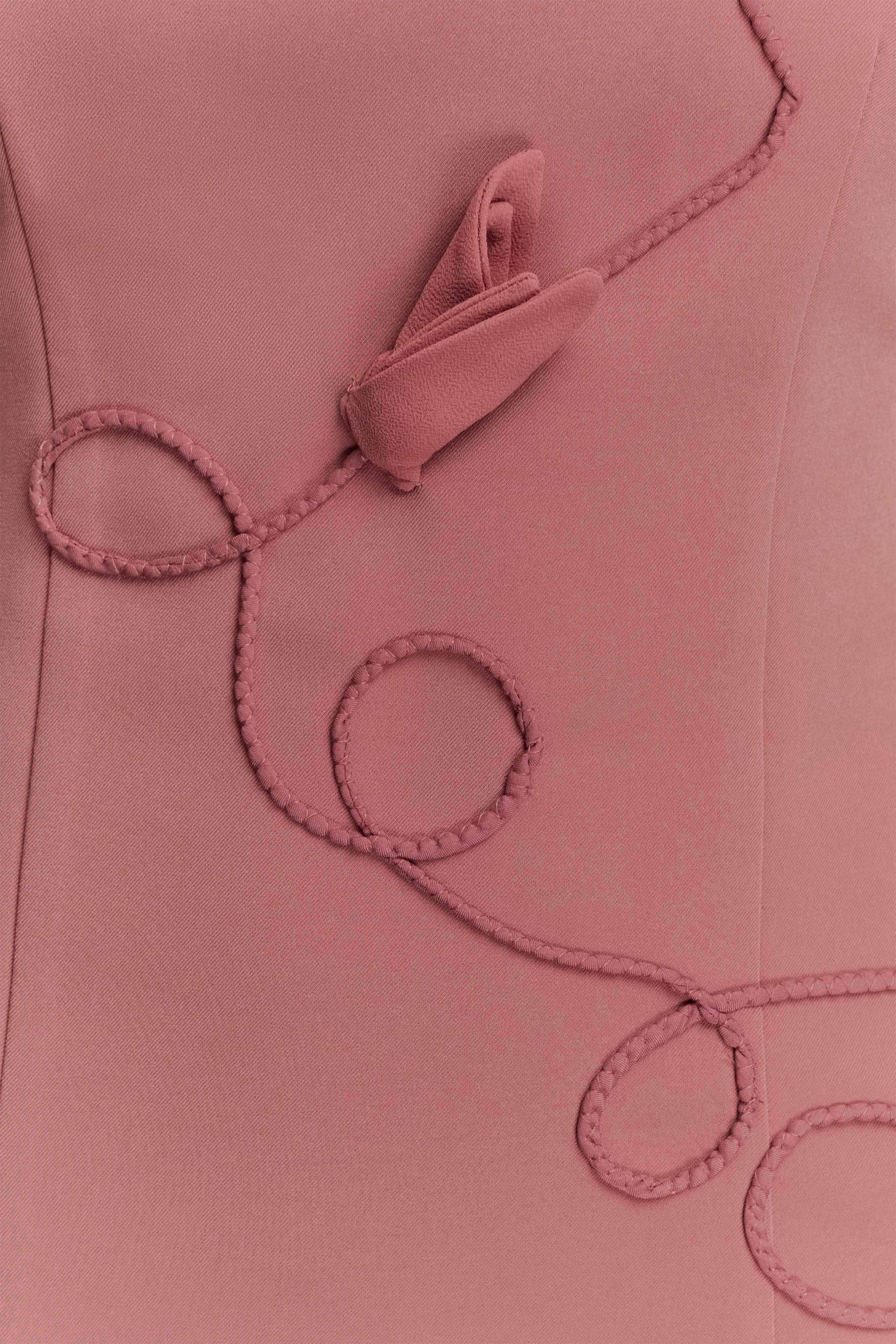 Virginia Suiting Embroidered Midi Dress