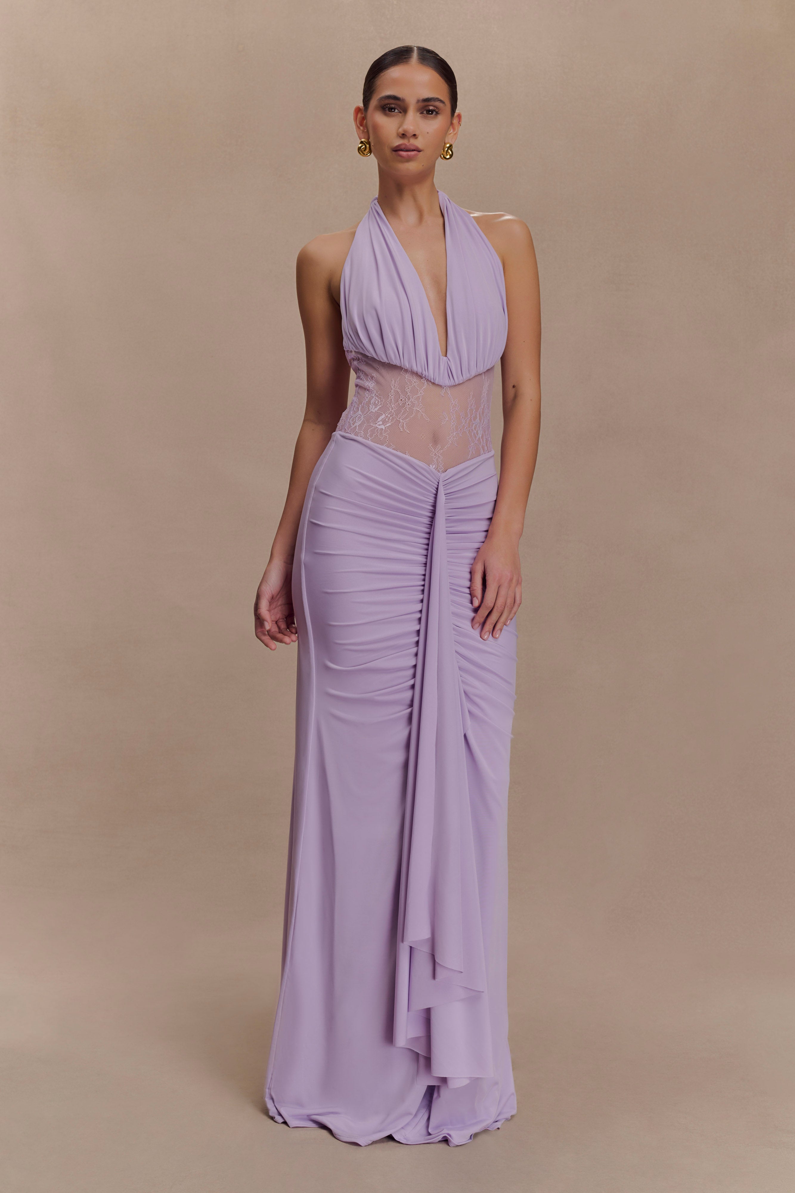 Bonnie Slinky And Lace Maxi Dress