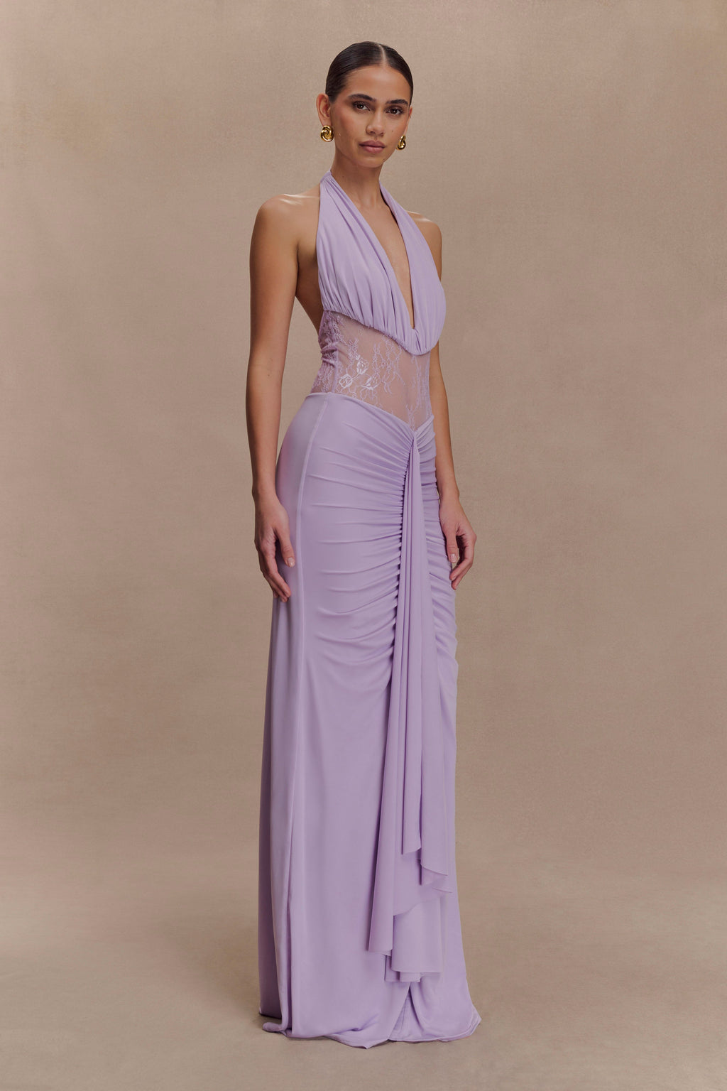 Bonnie Slinky And Lace Maxi Dress