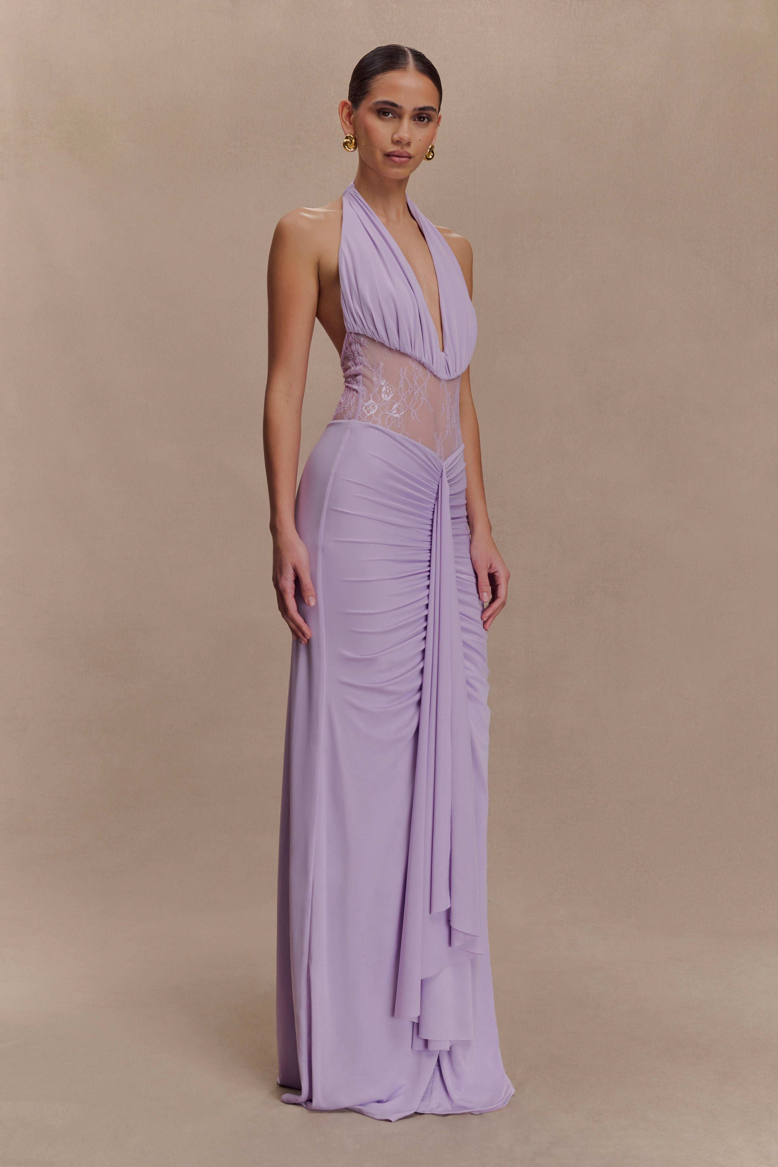 Bonnie Slinky And Lace Maxi Dress