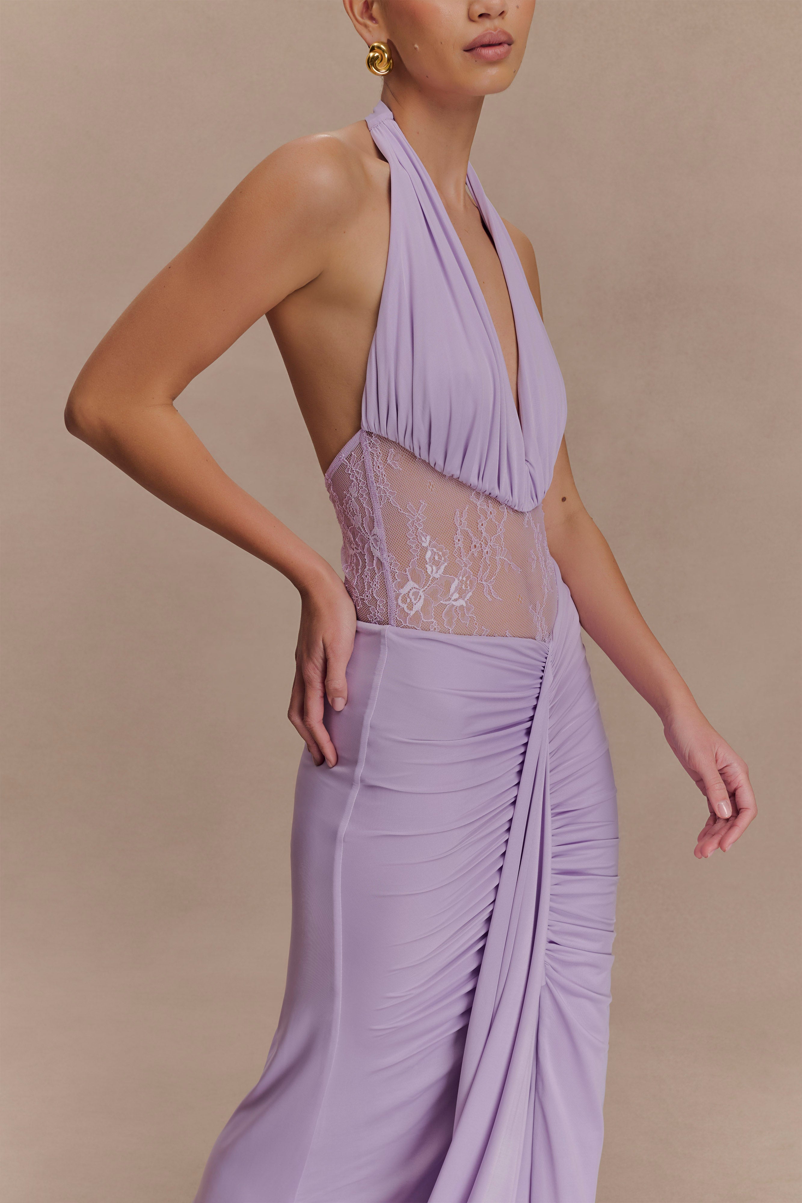 Bonnie Slinky And Lace Maxi Dress