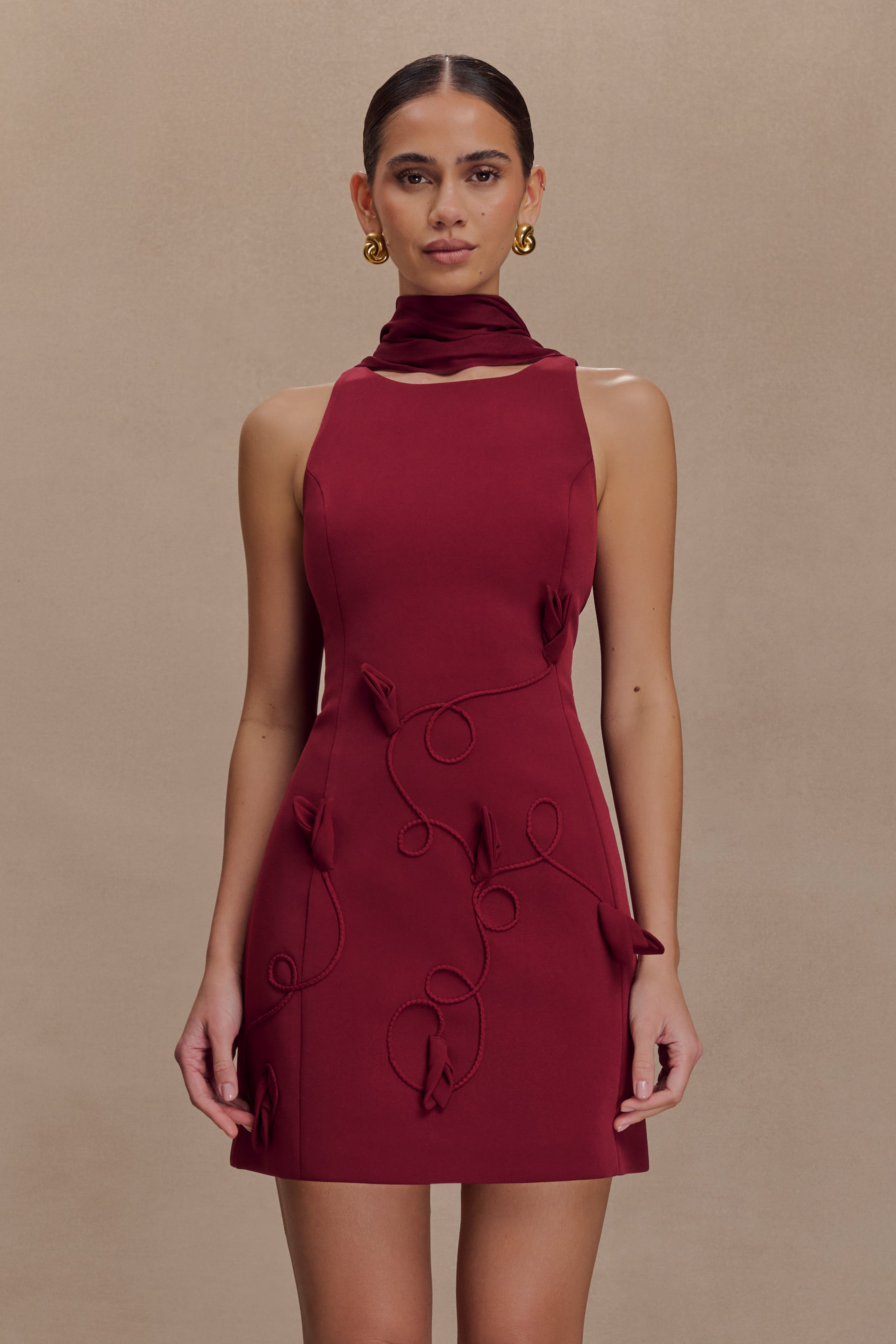 Skyler Suiting Embroidered Mini Dress