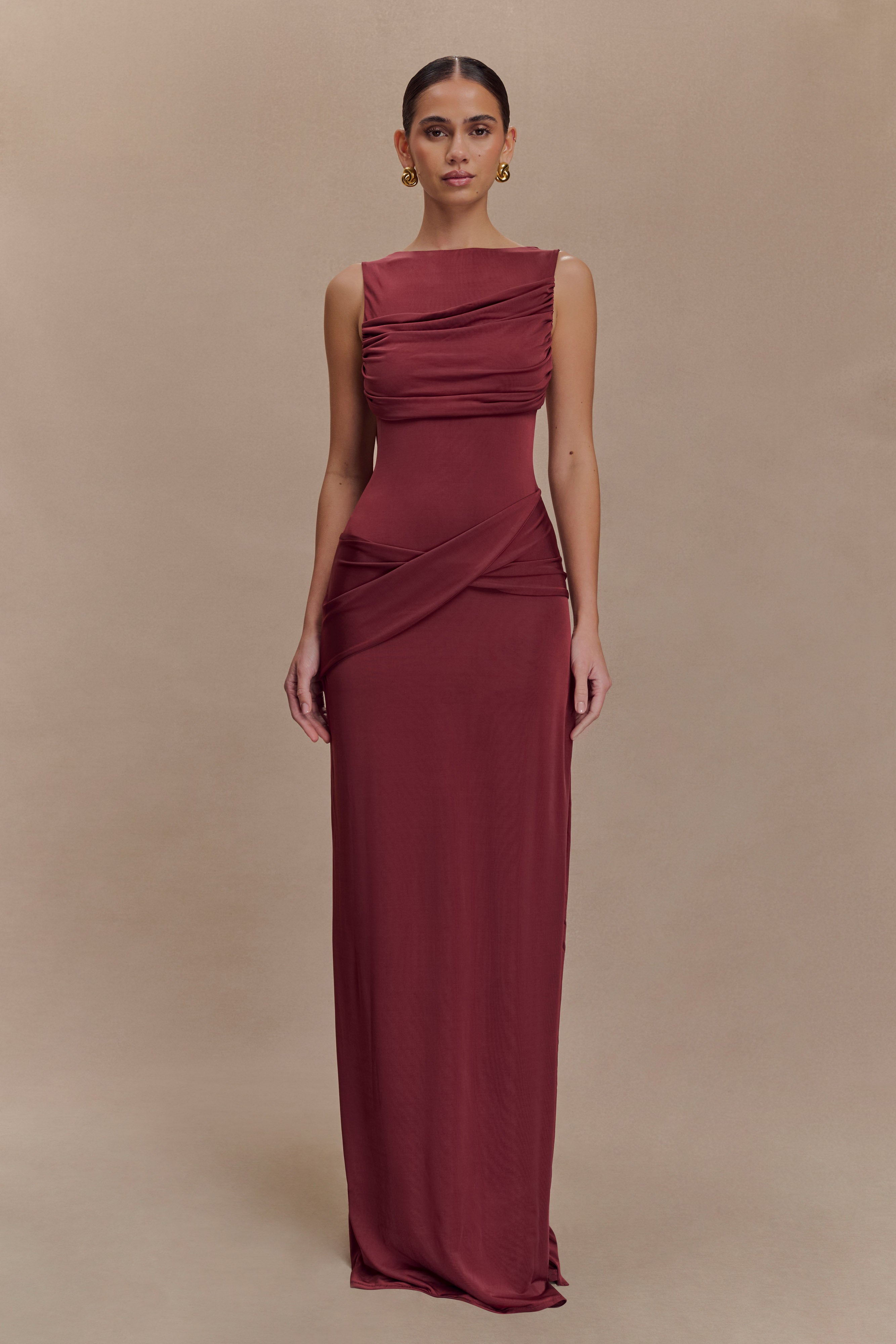 Henley Slinky Drape Maxi Dress