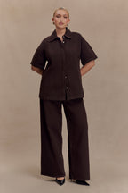 Maya Oversized Denim Shirt in Chocolate – Chic&Drifts