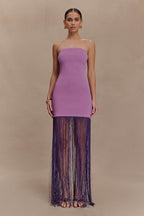 Koah Fringe Bandage Knit Maxi Dress in Purple – Chic&Drifts
