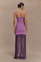 Koah Fringe Bandage Knit Maxi Dress in Purple – Chic&Drifts