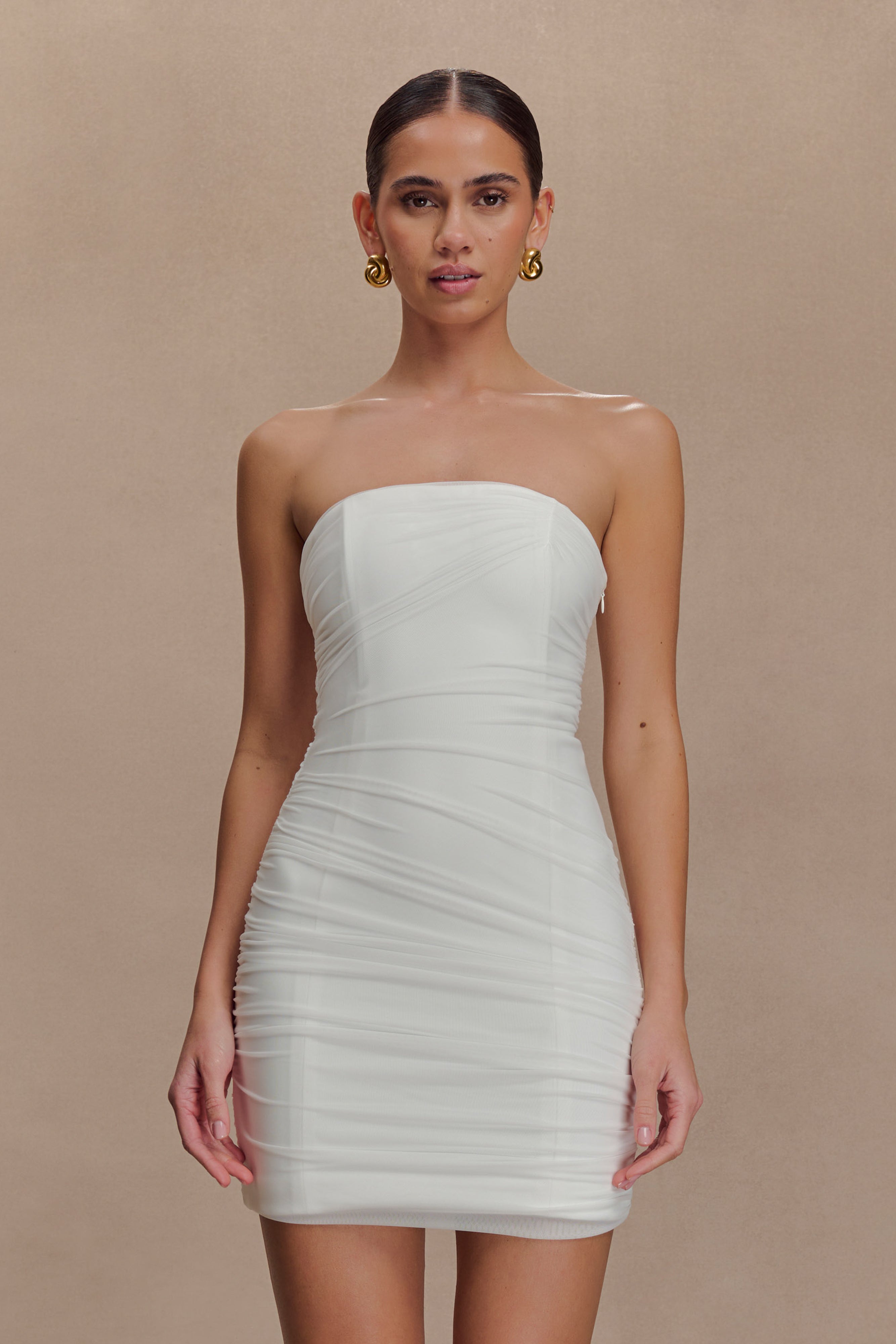 Jianna Strapless Mesh Mini Dress
