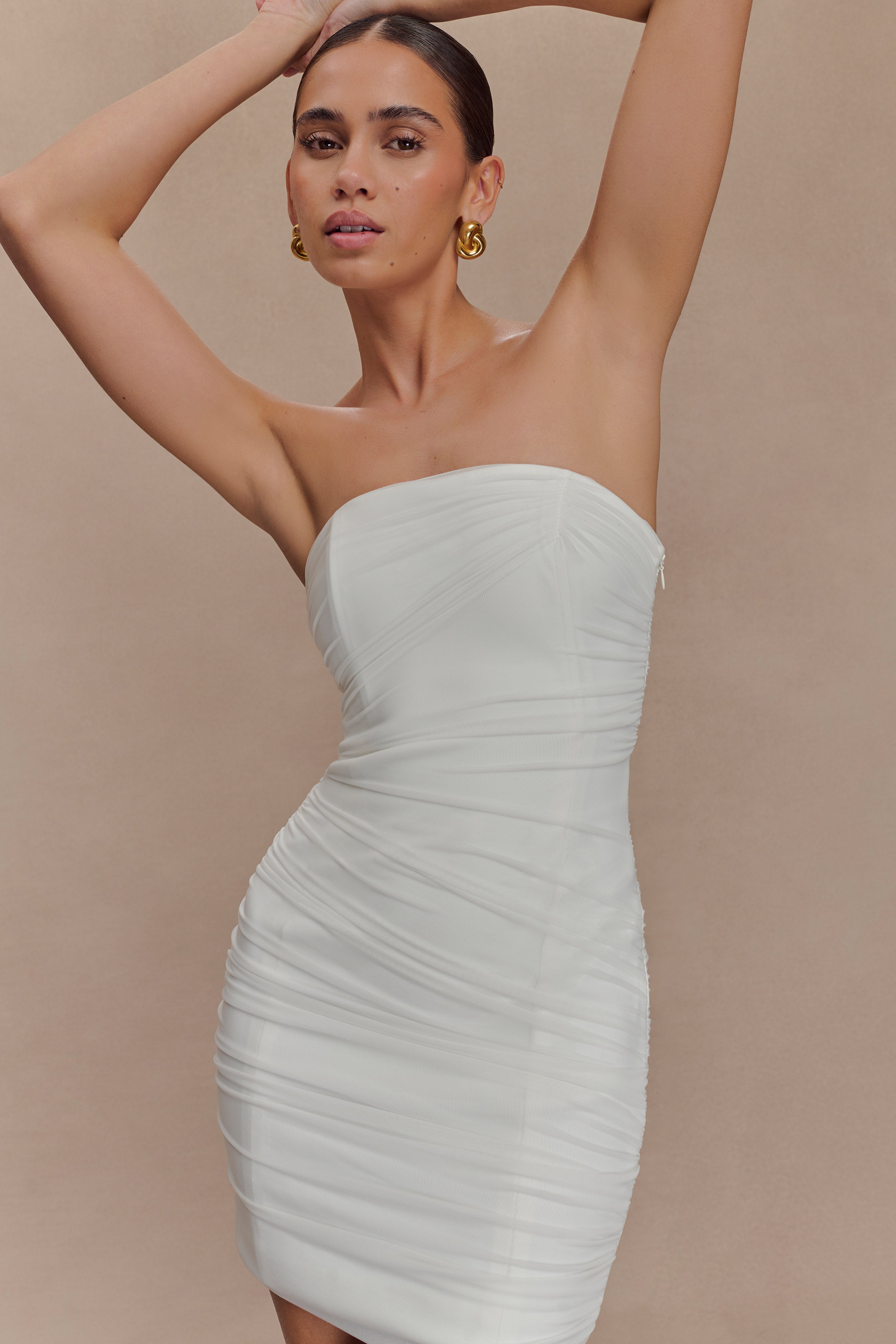 Jianna Strapless Mesh Mini Dress