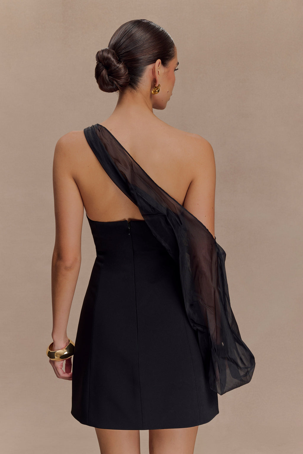 Effie Organza One Sleeve Mini Dress