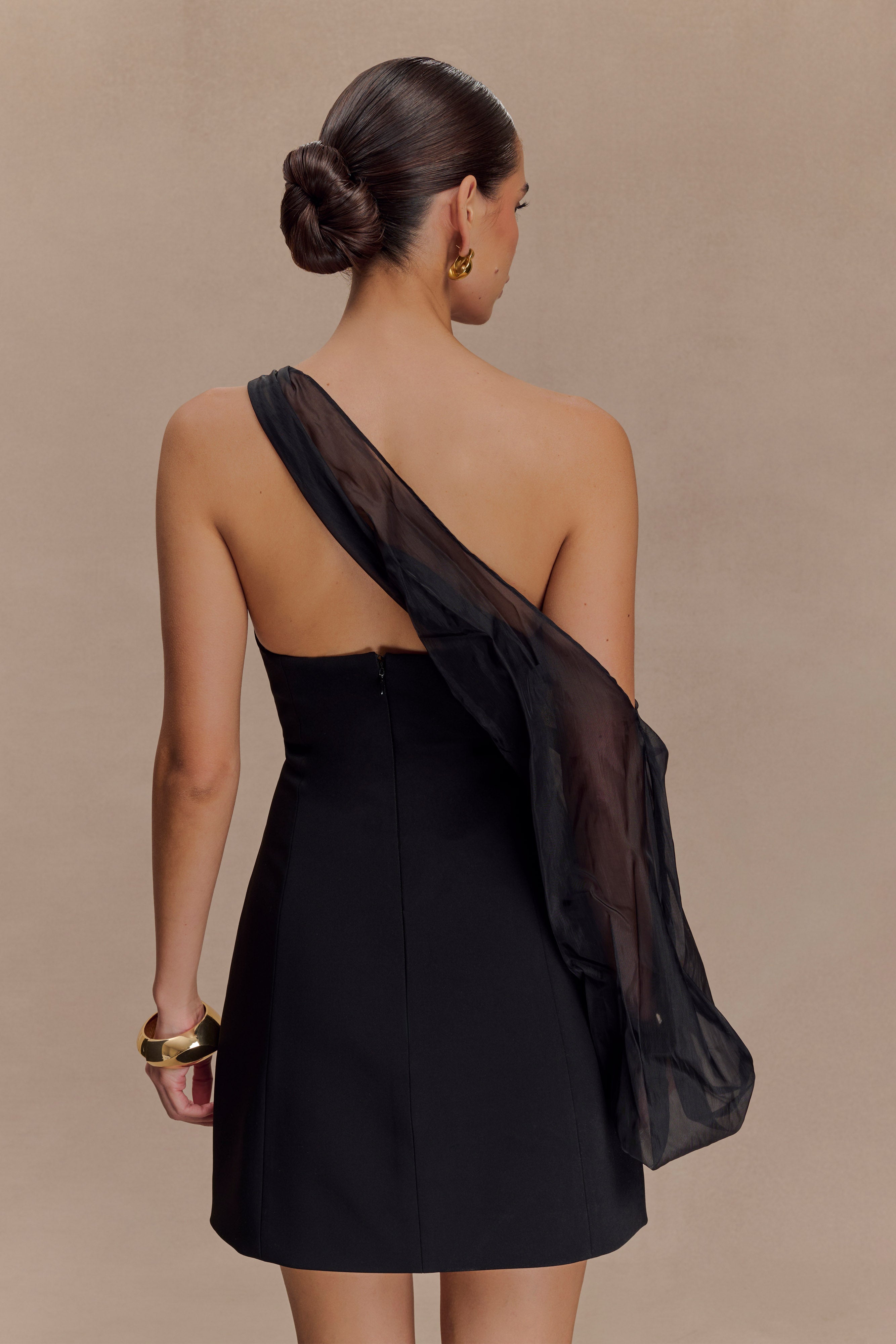 Effie Organza One Sleeve Mini Dress