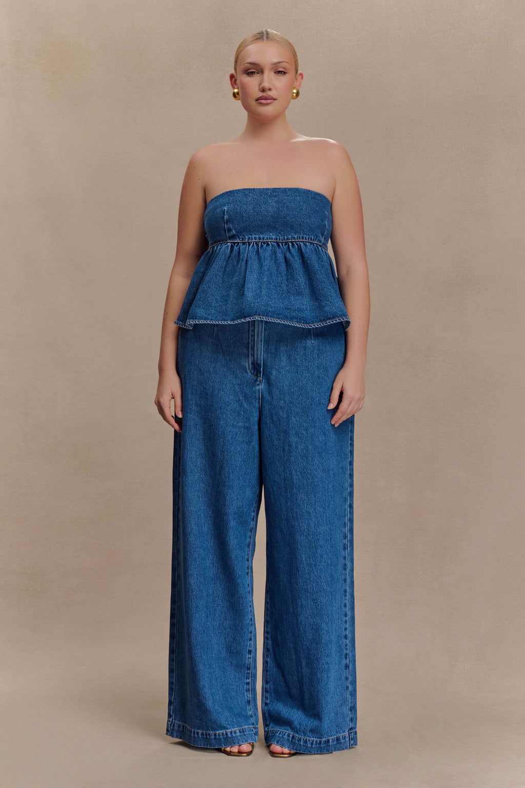 Pauline Strapless Denim Top in 90'S Blue – Chic&Drifts