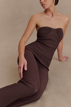 Elodie Strapless Cupped Knit Top in Chocolate – Chic&Drifts