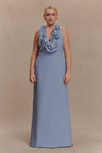 Carolyn Linen Bubble Maxi Dress in Misty Blue – Chic&Drifts