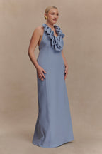 Carolyn Linen Bubble Maxi Dress in Misty Blue – Chic&Drifts