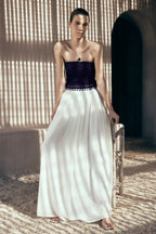 Suella Chiffon Denim Maxi Dress in Indigo Blue – Chic&Drifts