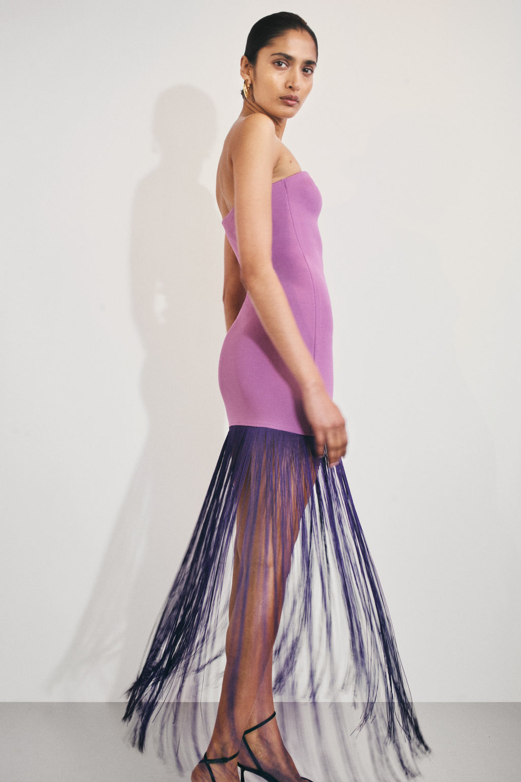 Koah Fringe Bandage Knit Maxi Dress in Purple – Chic&Drifts