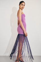 Koah Fringe Bandage Knit Maxi Dress in Purple – Chic&Drifts
