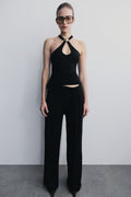 Ramona Modal Straight Leg Trouser - Black