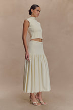 Romaine High Neck Bandage Knit Top in Ivory – Chic&Drifts