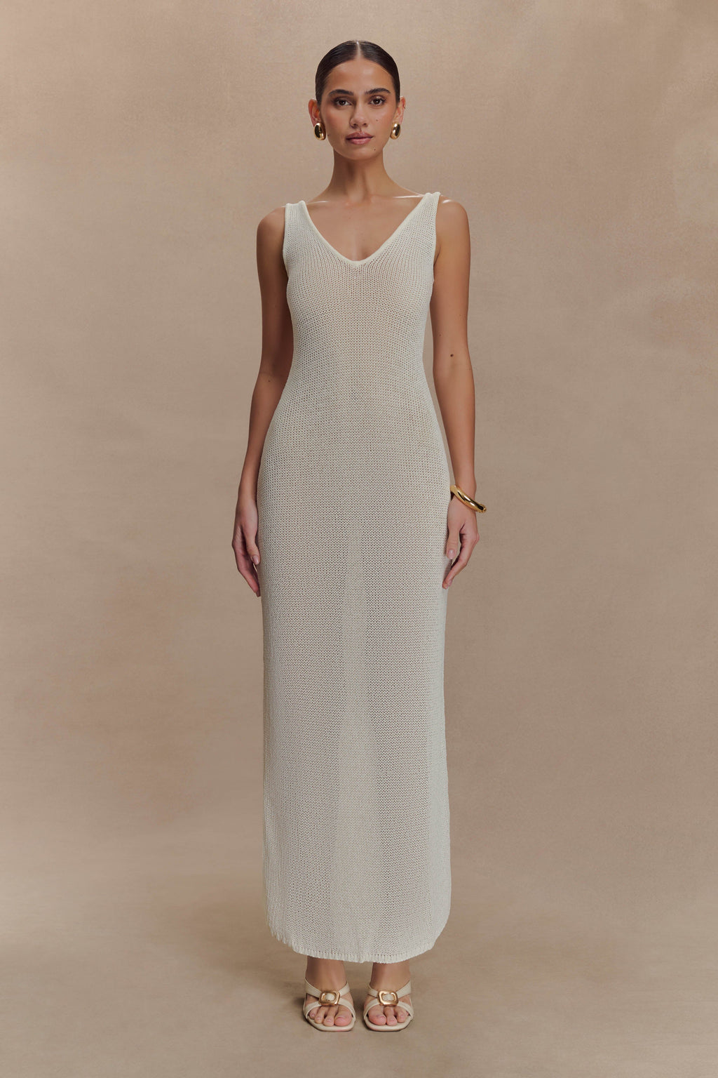 Ari Tape Yarn Knit Maxi Dress