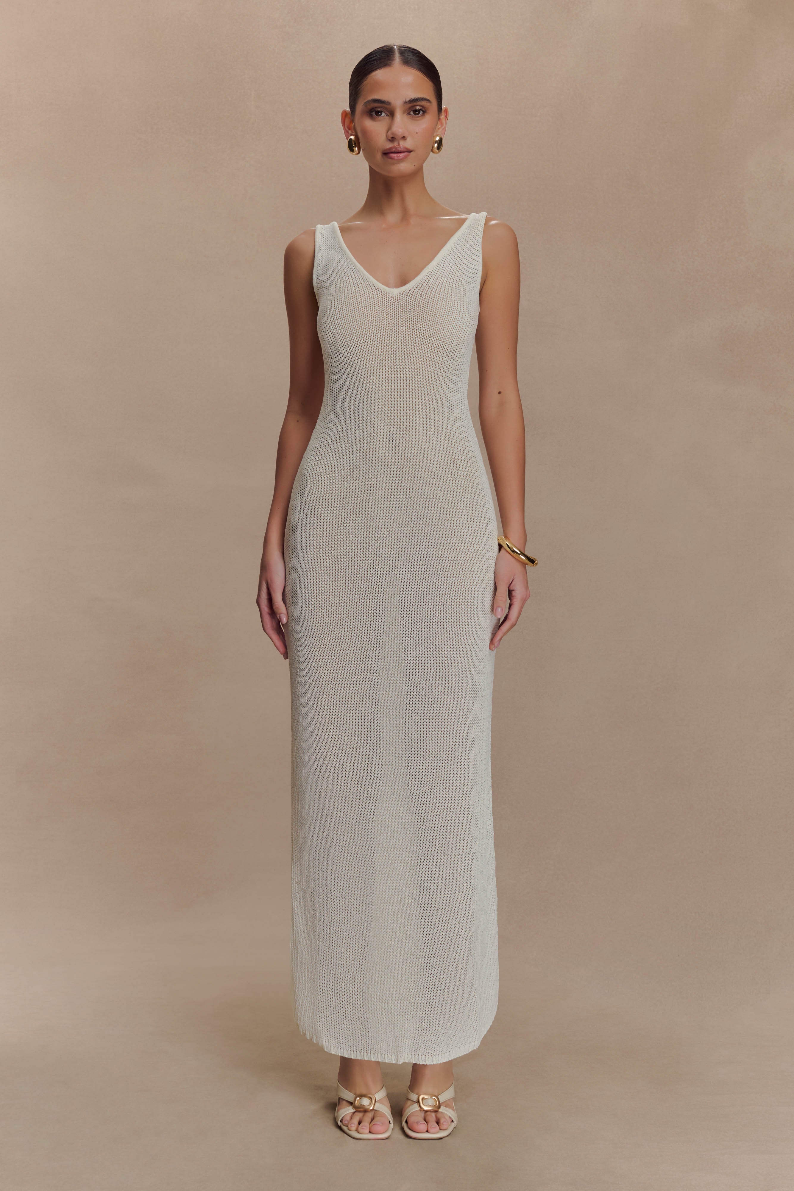 Ari Tape Yarn Knit Maxi Dress
