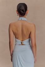 Calandra Slinky Halter Top With Hardware in Pale Blue – Chic&Drifts