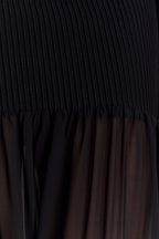 Haille Knit Chiffon Maxi Dress in Black – Chic&Drifts