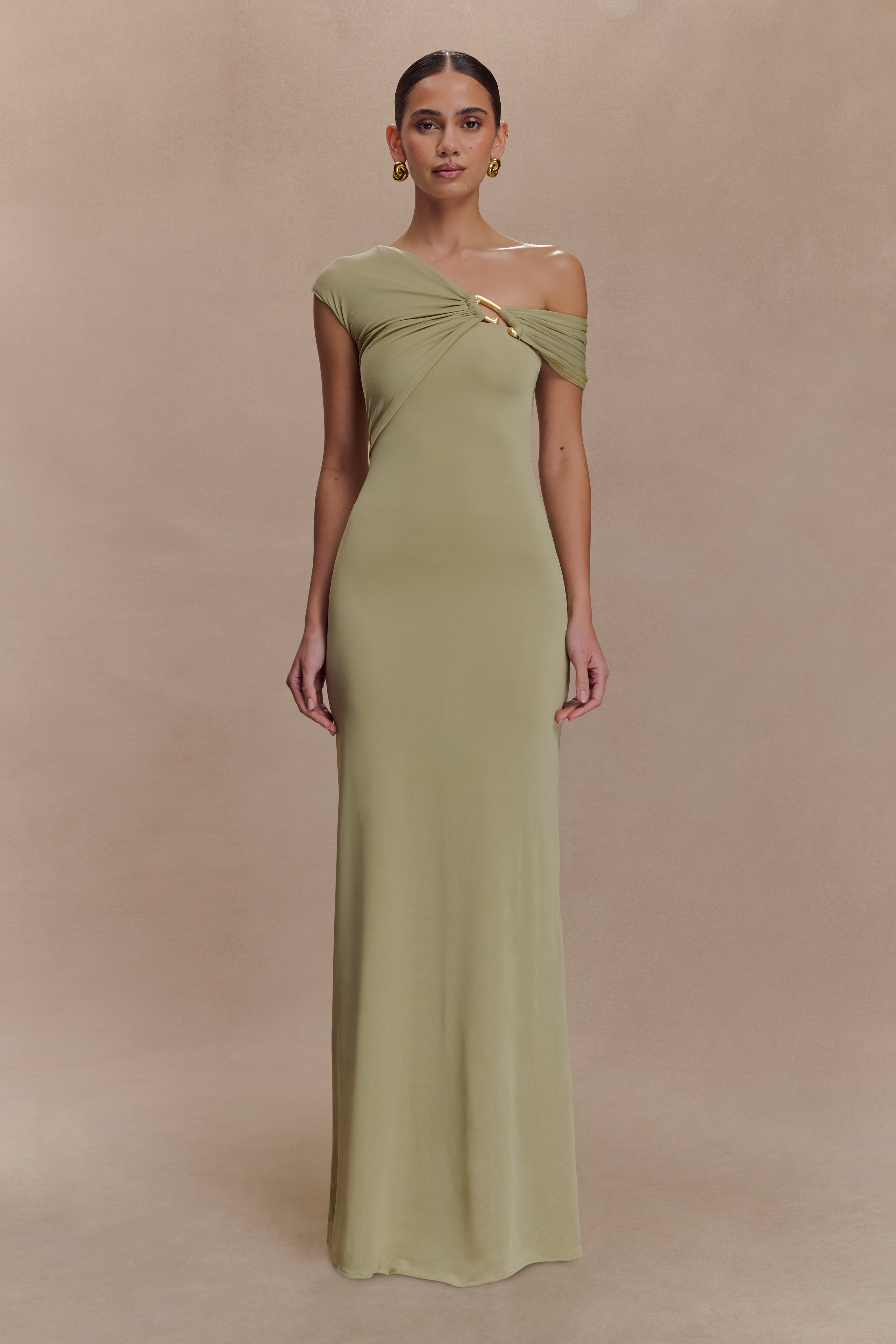 Ashford Asymmetrical Slinky Maxi Dress