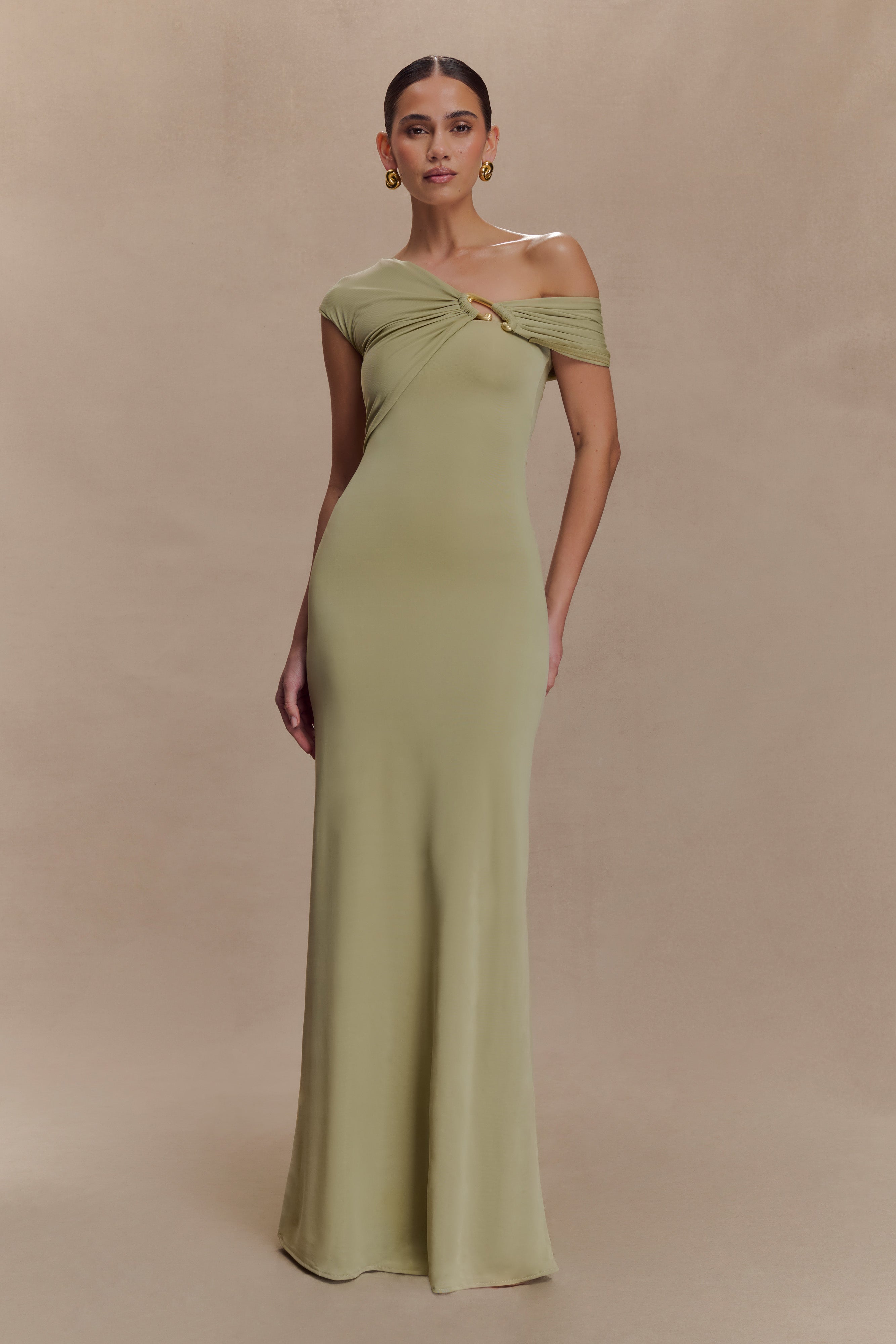 Ashford Asymmetrical Slinky Maxi Dress