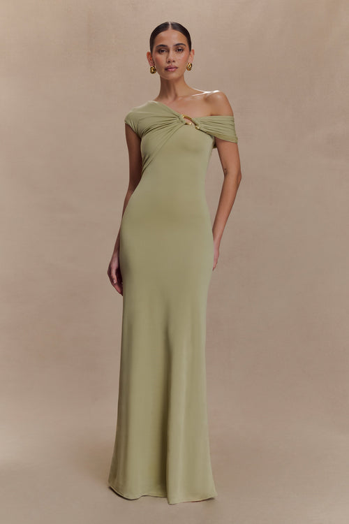 Ashford Asymmetrical Slinky Maxi Dress