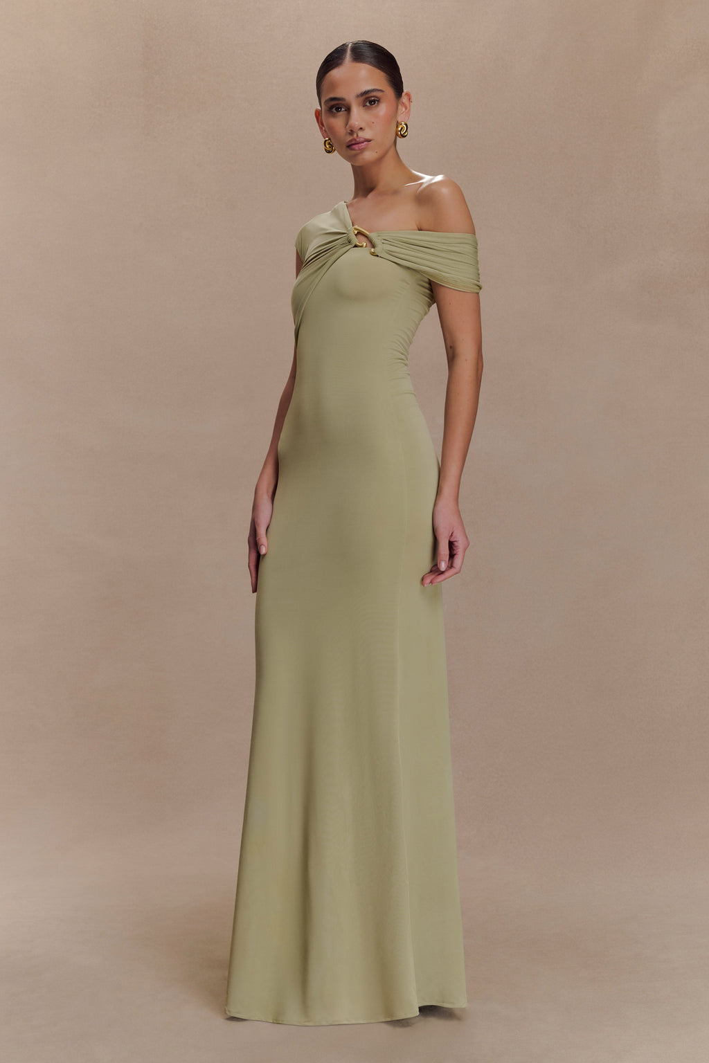 Ashford Asymmetrical Slinky Maxi Dress