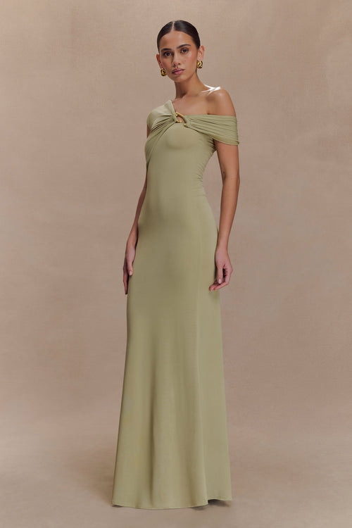 Ashford Asymmetrical Slinky Maxi Dress