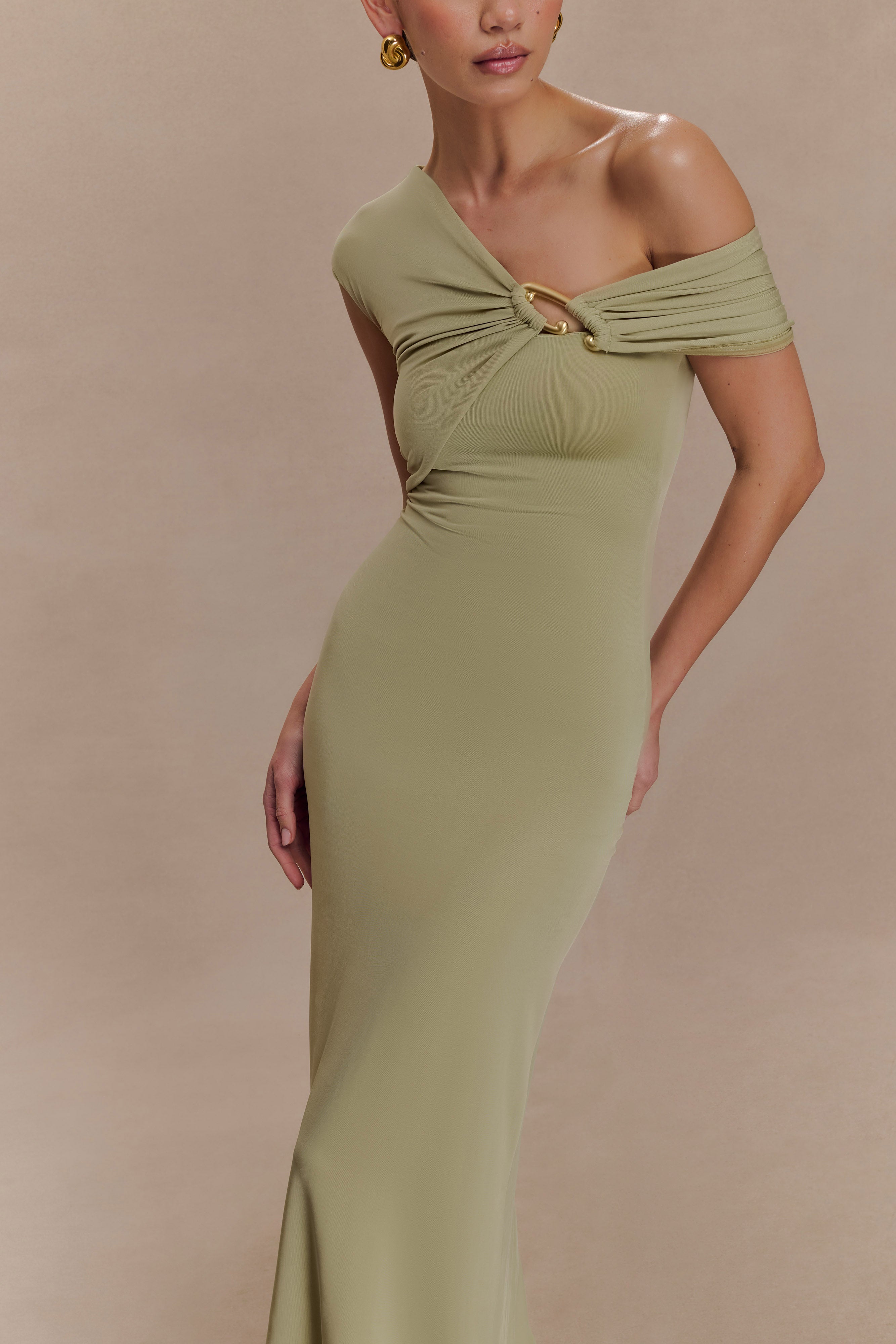 Ashford Asymmetrical Slinky Maxi Dress