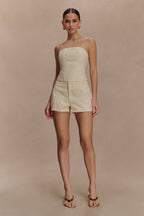 Ebony Embroidered Denim Corset in Cream – Chic&Drifts