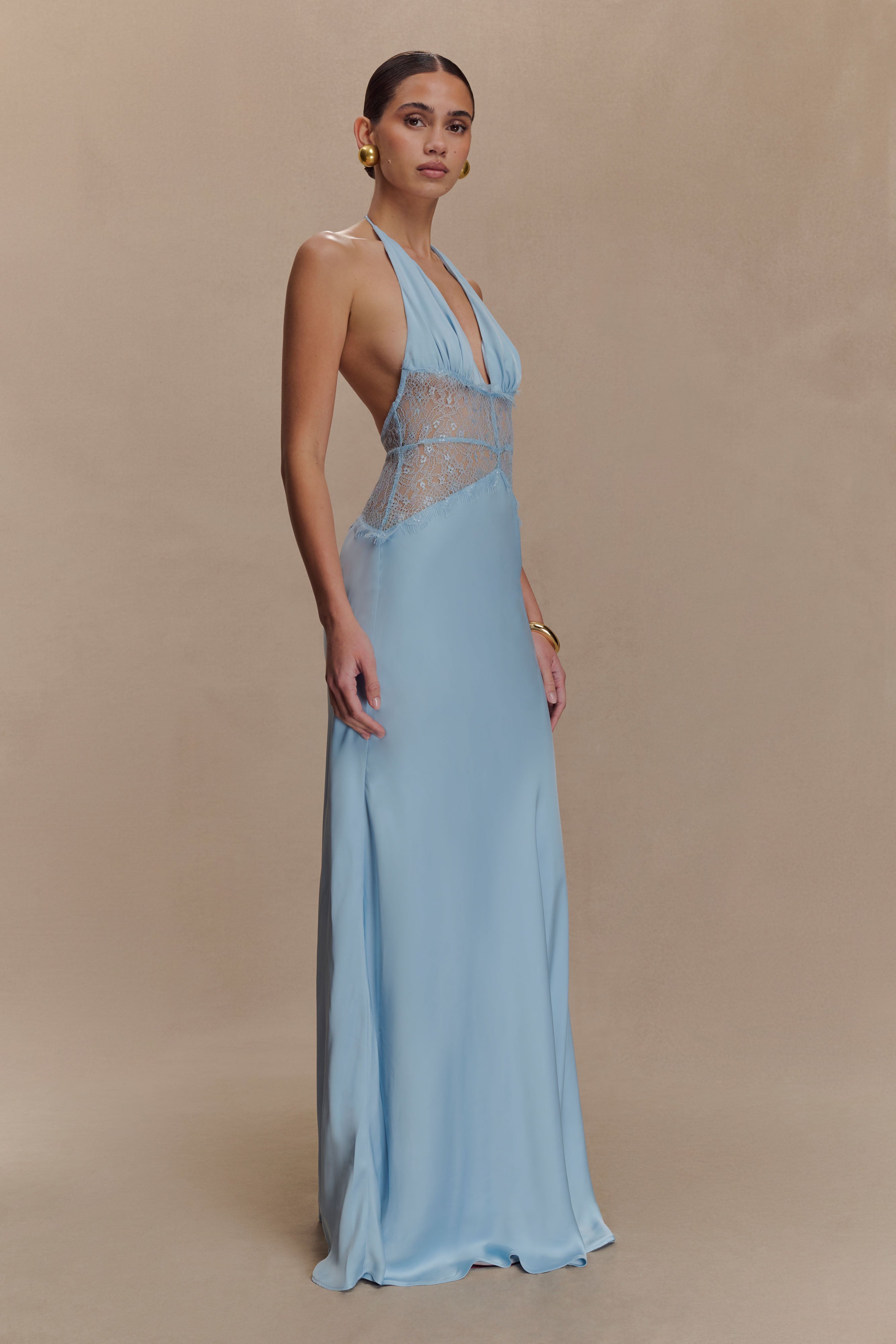 Dinah Lace And Satin Maxi Dress