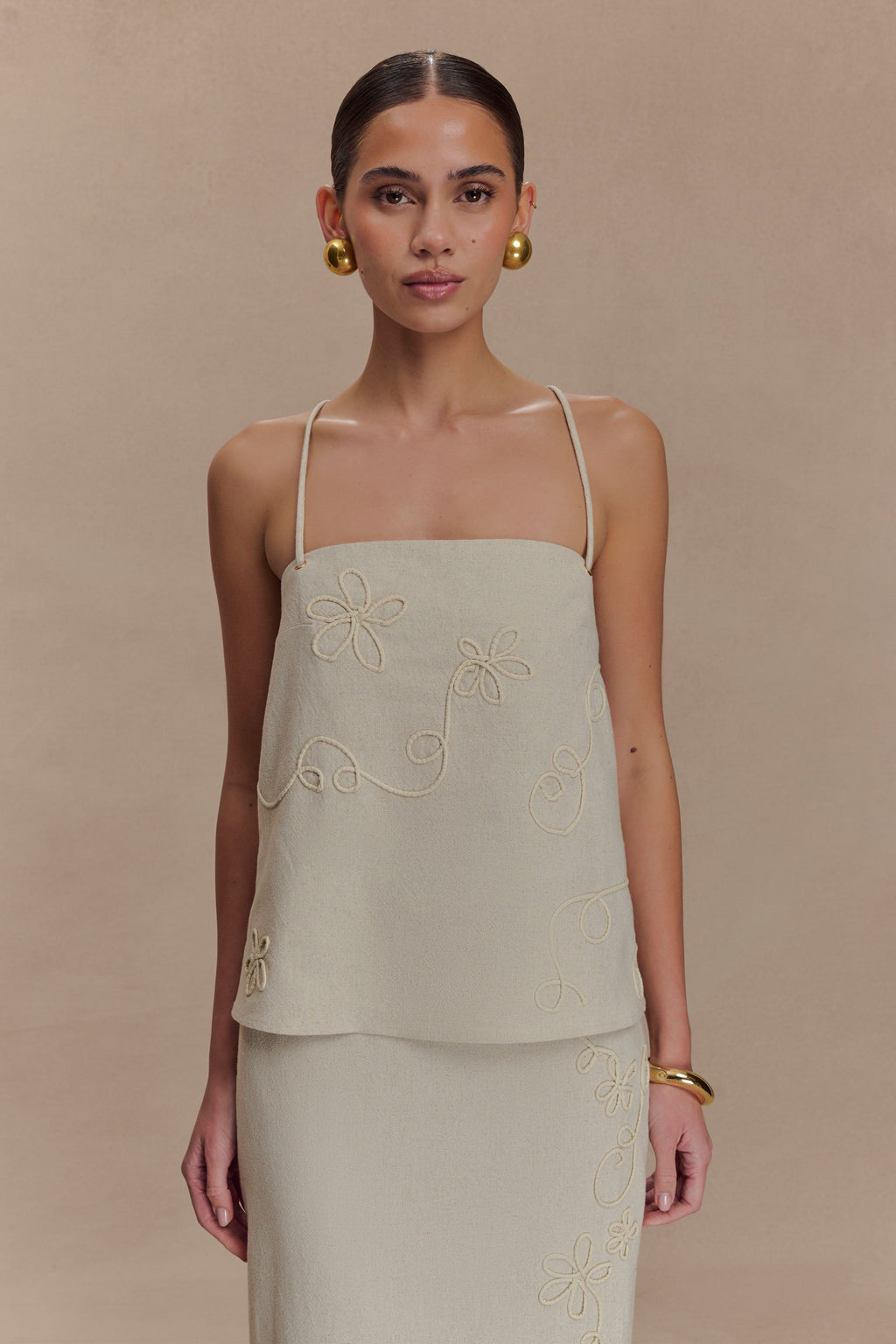 Casey Linen Corded Embroidered Linen Top in Natural – Chic&Drifts