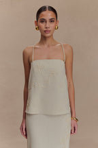 Casey Linen Corded Embroidered Linen Top in Natural – Chic&Drifts