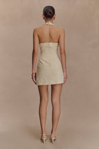 Ebony Embroidered Denim Mini Dress in Cream – Chic&Drifts