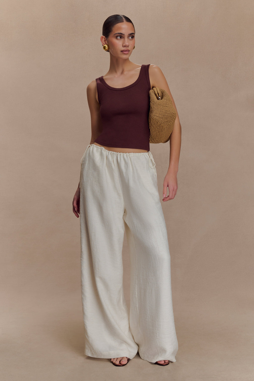 Callum Drawstring Straight Leg Pants in White – Chic&Drifts